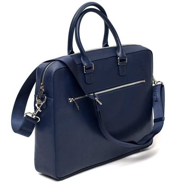 تصویر 4 از کیف چرم اداری سرمه ای طبیعی سبک و جادار